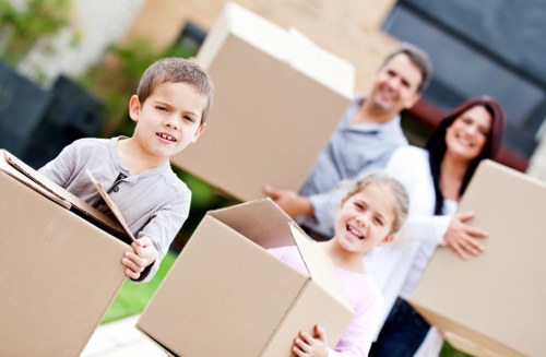 Moving day essentials and packed boxes prepared for a house removal in Kilburn