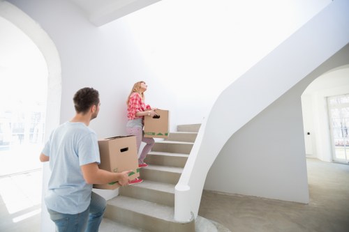 Carefully labeled boxes prepared for short-term storage